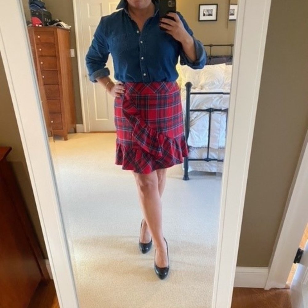 Tartan Ruffle Front Skirt